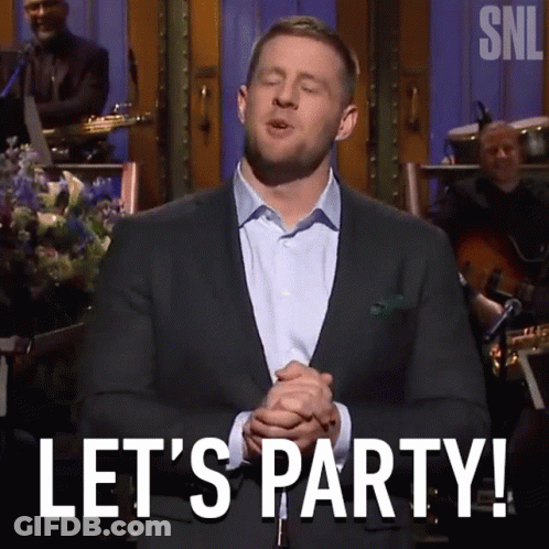 A Man In A Suit Says " Let 'S Party " GIF