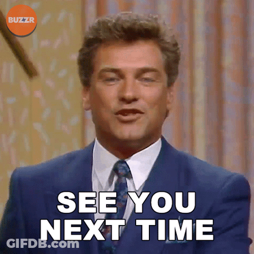 A Man In A Suit Says See You Next Time GIF