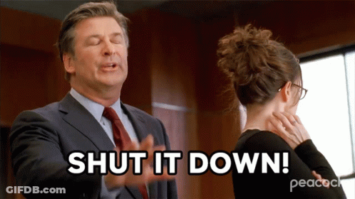 A Man In A Suit Says Shut It Down GIF