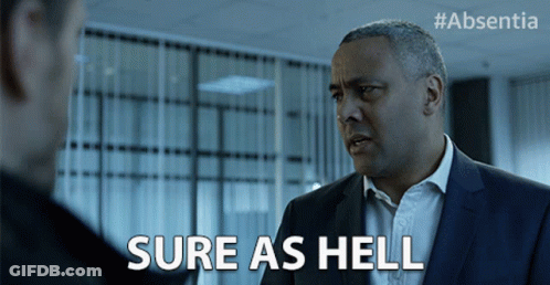 A Man In A Suit Says Sure As Hell In Front Of Another Man GIF