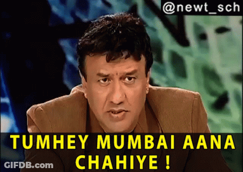 A Man In A Suit Says Tumhey Mumbai Aana Chahiye ! GIF