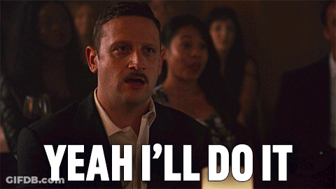 A Man In A Suit Says Yeah I 'Ll Do It In Front Of A Crowd GIF