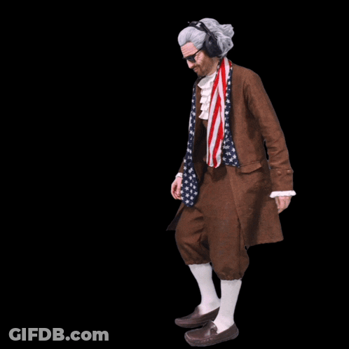 A Man In A Suit With An American Flag Scarf Is Standing Next To A Crying Michael Jordan GIF