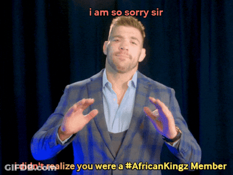 A Man In A Suit With The Words I Am So Sorry Sir GIF