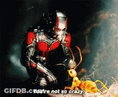 Superhero Man Sitting Next To Ant Saying You're Not So Crazy GIF