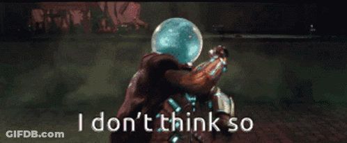 A Man In A Superhero Costume Is Surrounded By Green Smoke And Says I Don 'T Think So GIF