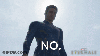 A Man In A Superhero Costume Says No GIF