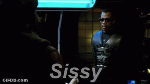 A Man In A Superhero Costume Says Sissy GIF