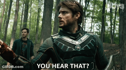 A Man In A Superhero Outfit Says You Hear That GIF