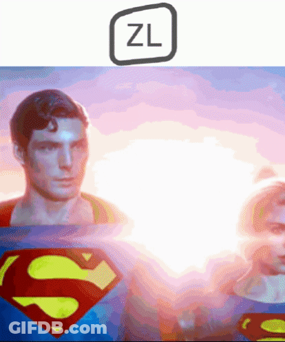A Man In A Superman Costume Stands Next To Another Man In A Superman Costume GIF
