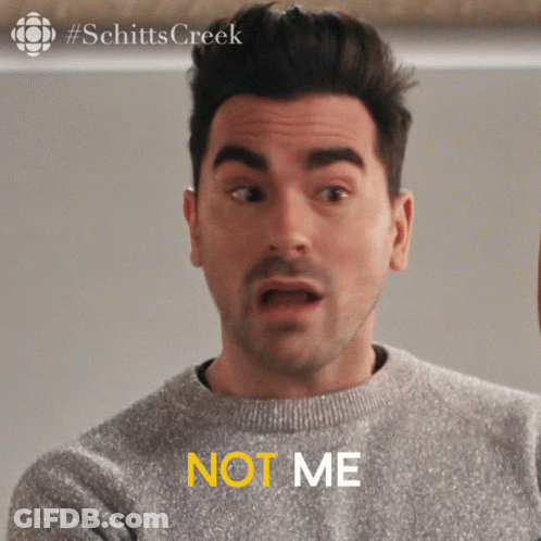 A Man In A Sweater Says Not Me GIF
