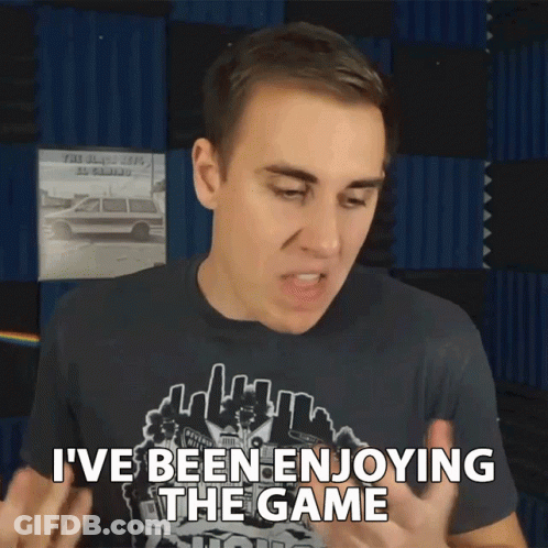 A Man In A T-Shirt That Says I 'Ve Been Enjoying The Game GIF