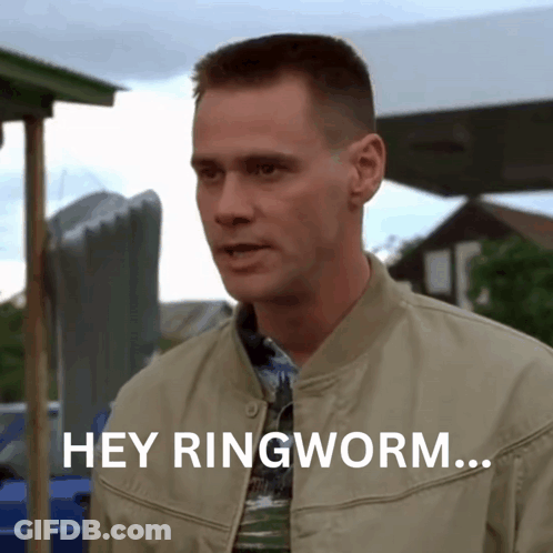 A Man In A Tan Jacket Says Hey Ringworm ... GIF