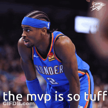 A Man In A Thunder Jersey Is Kneeling Down GIF
