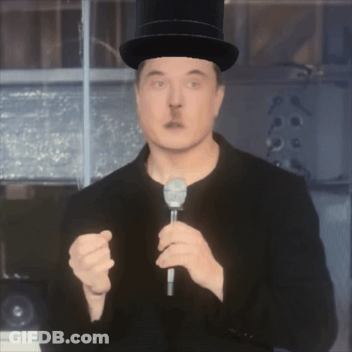A Man In A Top Hat Holds A Microphone GIF