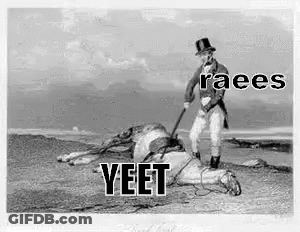 A Man In A Top Hat Is Standing Next To A Dead Horse In A Black And White Photo . GIF