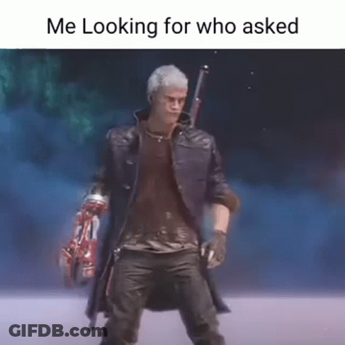 A Man In A Trench Coat Is Holding A Gun And A Sword . GIF
