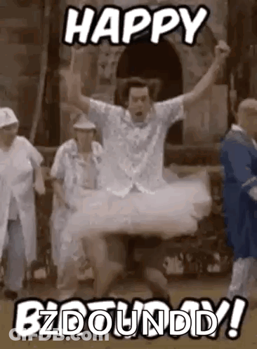 A Man In A Tutu Is Dancing In Front Of A Crowd . GIF