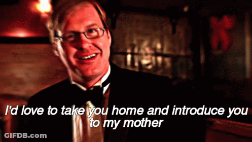 A Man In A Tuxedo And Bow Tie Says I Love To Take You Home And Introduce You To My Mother GIF