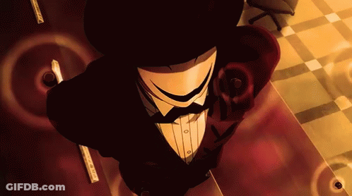 A Man In A Tuxedo And Top Hat Holds A Ruler GIF