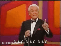 A Man In A Tuxedo Is Giving A Thumbs Up And Saying Ding Ding Ding . GIF