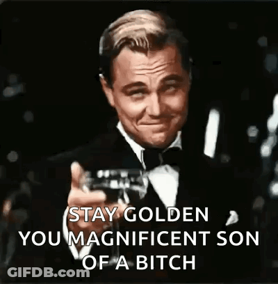 A Man In A Tuxedo Is Holding A Glass Of Wine And Toasting . GIF