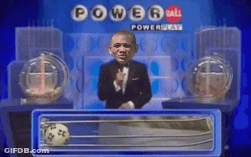 A Man In A Tuxedo Is On A Power Ball Show GIF