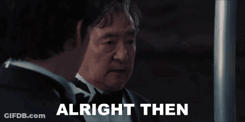 Man In Tuxedo Saying Alright Then GIF