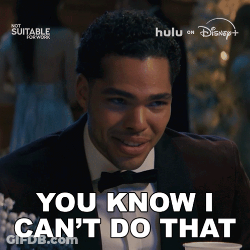 A Man In A Tuxedo Says You Know I Can T Do That GIF