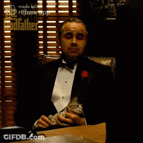 A Man In A Tuxedo Sits At A Desk With A Cat On His Lap And The Words I Understand Above Him GIF