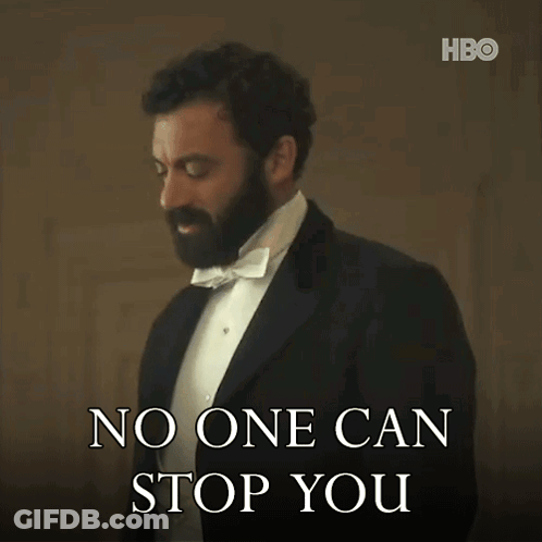 A Man In A Tuxedo With A Bow Tie Says No One Can Stop You GIF