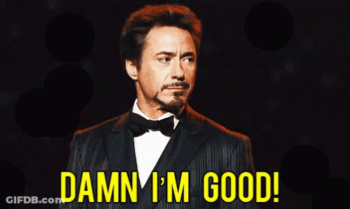 A Man In A Tuxedo With The Words Damn I 'M Good Behind Him GIF