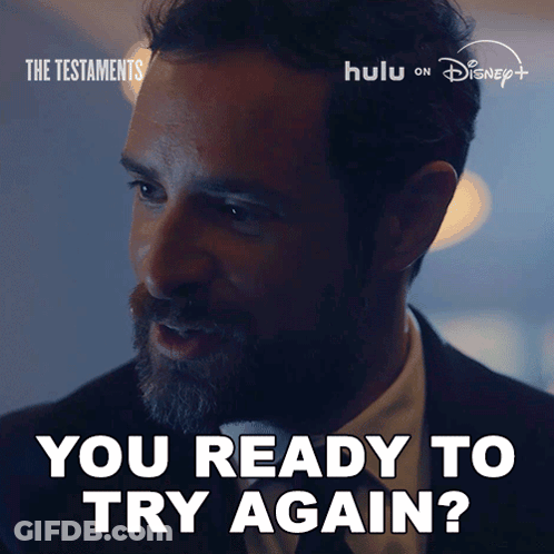 A Man In A Tuxedo With The Words You Ready To Try Again GIF