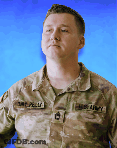 A Man In A U.s. Army Uniform Has The Name Only Reilly On His Chest GIF