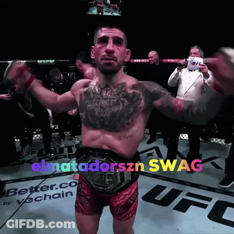 A Man In A Ufc Ring With The Words Elmatadorszn Swag GIF