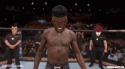 A Man In A Ufc Uniform Stands In Front Of A Crowd GIF
