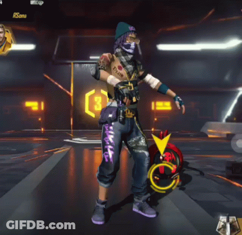 A Man In A Video Game Is Standing In Front Of A Sign That Says Luck R GIF