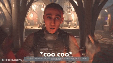 A Man In A Video Game Says " Coo Coo " At The Bottom GIF