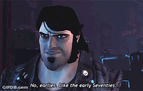 A Man In A Video Game Says " No Earlier Like The Early Seventies " GIF