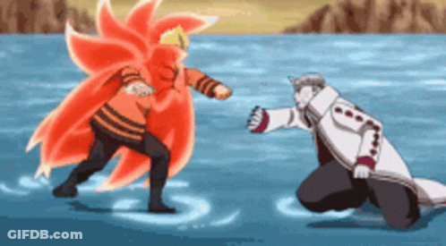 A Man In A White Coat Is Kneeling Down Next To Another Man In A Red Cape . GIF