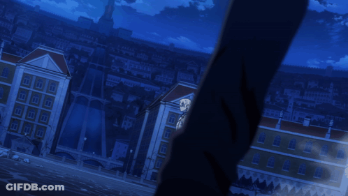 A Man In A White Coat Stands In Front Of A Cityscape GIF