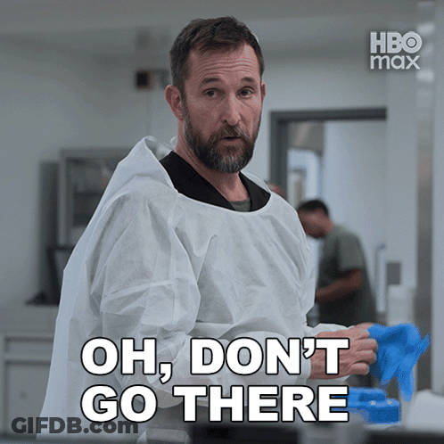 A Man In A White Gown Says Oh Don T Go There GIF