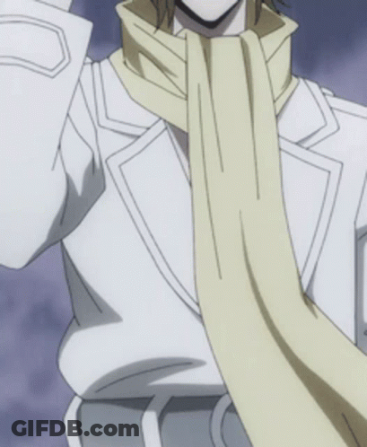 A Man In A White Hat And Scarf Is Smiling GIF