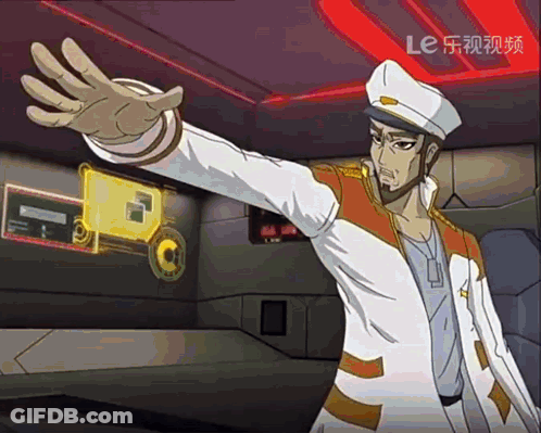 A Man In A White Hat Is Standing In Front Of A Screen With The Letters Le On It GIF