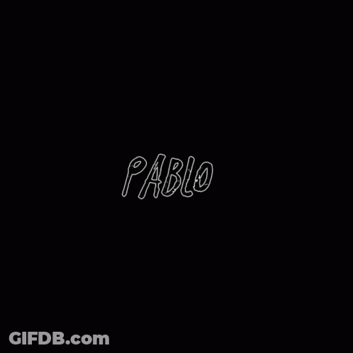 A Man In A White Jacket Has The Name Pablo Written On His Face GIF