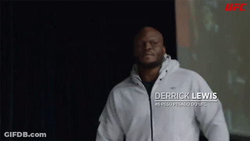 A Man In A White Jacket With The Name Derrick Lewis On The Front GIF