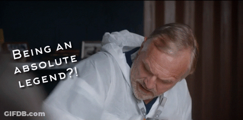 A Man In A White Lab Coat Is Being Called An Absolute Legend GIF