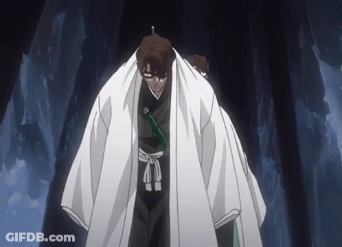 A Man In A White Robe With A Green Sword GIF