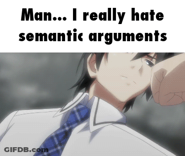 A Man In A White Shirt And Blue Plaid Tie Says " Man ... I Really Hate Semantic Arguments " In Black Letters GIF