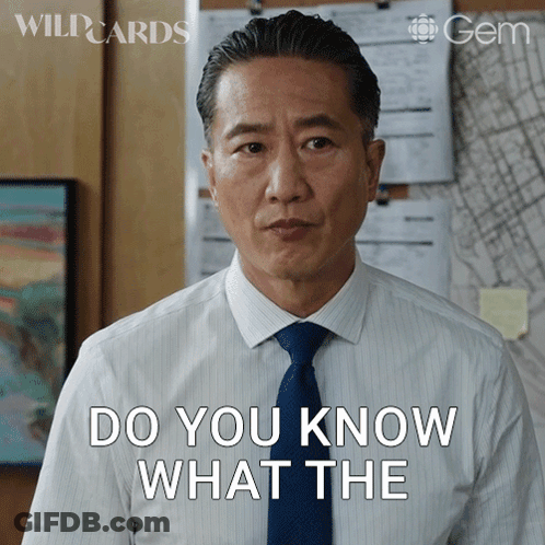A Man In A White Shirt And Blue Tie Is Asking Do You Know What The GIF